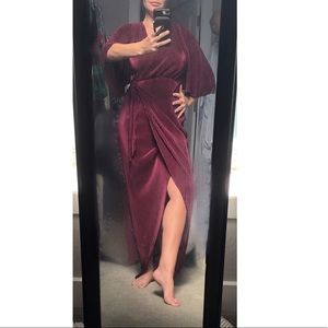ASOS Maternity Maxi Wrap Dress in Wine